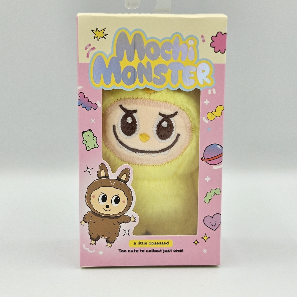 Yellow Mochi Monster Keychain Plush – New in Box
